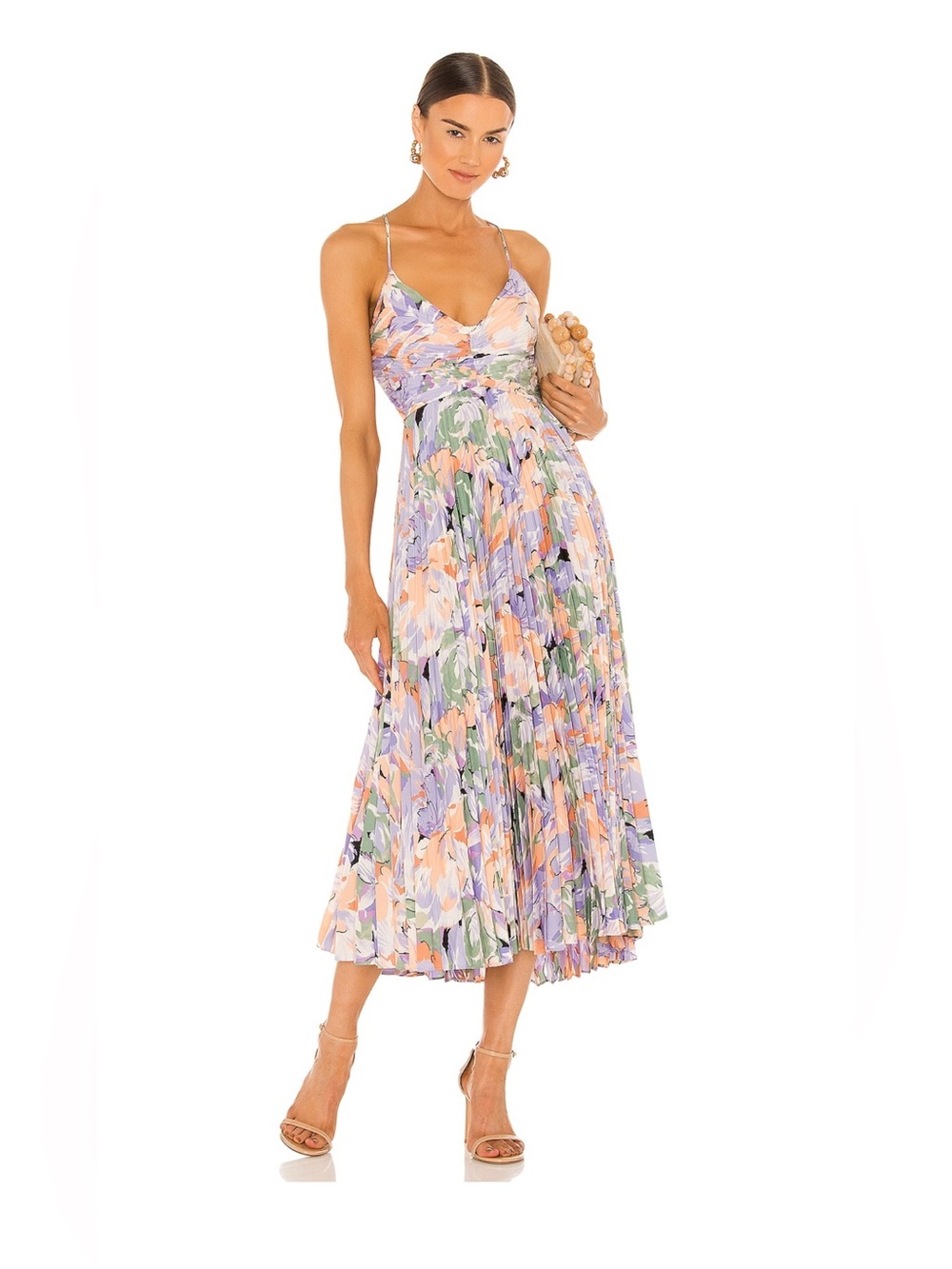 ASTR The Label Blythe Dress, Coral Multi